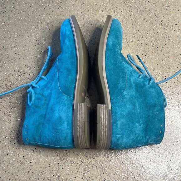 Hush Puppies "Bailey" Turquoise Suede Chukka Boots sz US 5.5 - Picture 4 of 12